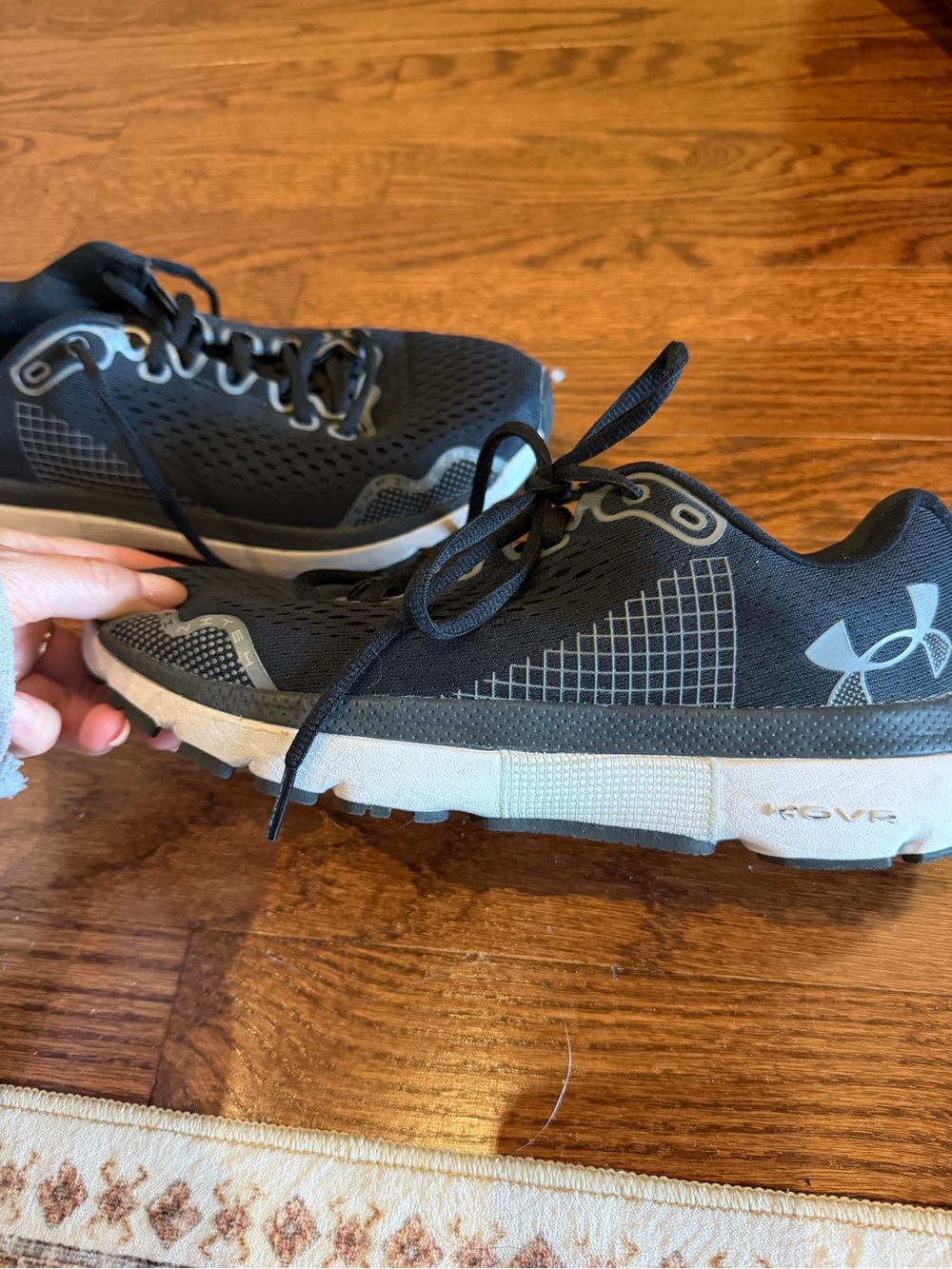 Under Armour Black & Light Gray Athletic Sneakers